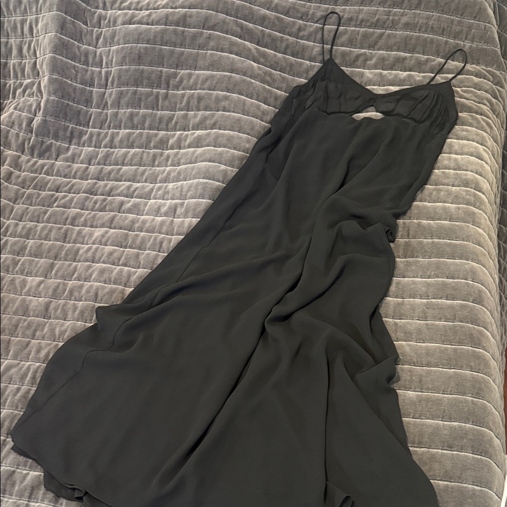 Calvin Klein Elegant Black Spaghetti-Strap Maxi Slip Dress